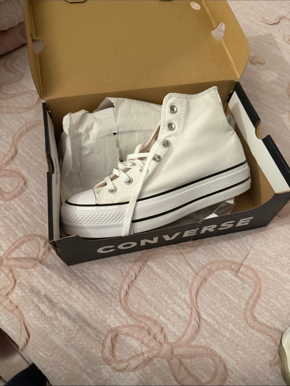 Converse White High-Top Platform Sneakers